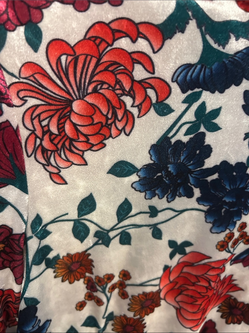 Floral Satin Bomber Jacket - Cream / Multi - Picture 3 of 4